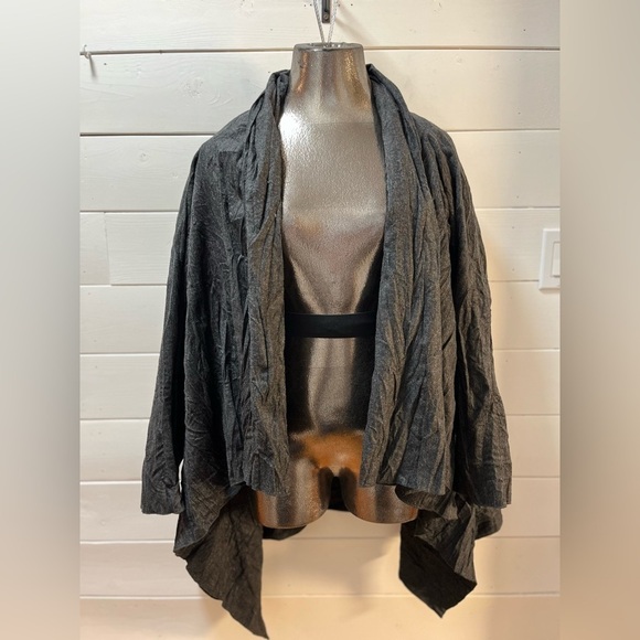 J-Jill Sweaters - J.JILL WOOL-BLEND DRAPED JACKET – CHARCOAL – SIZE M